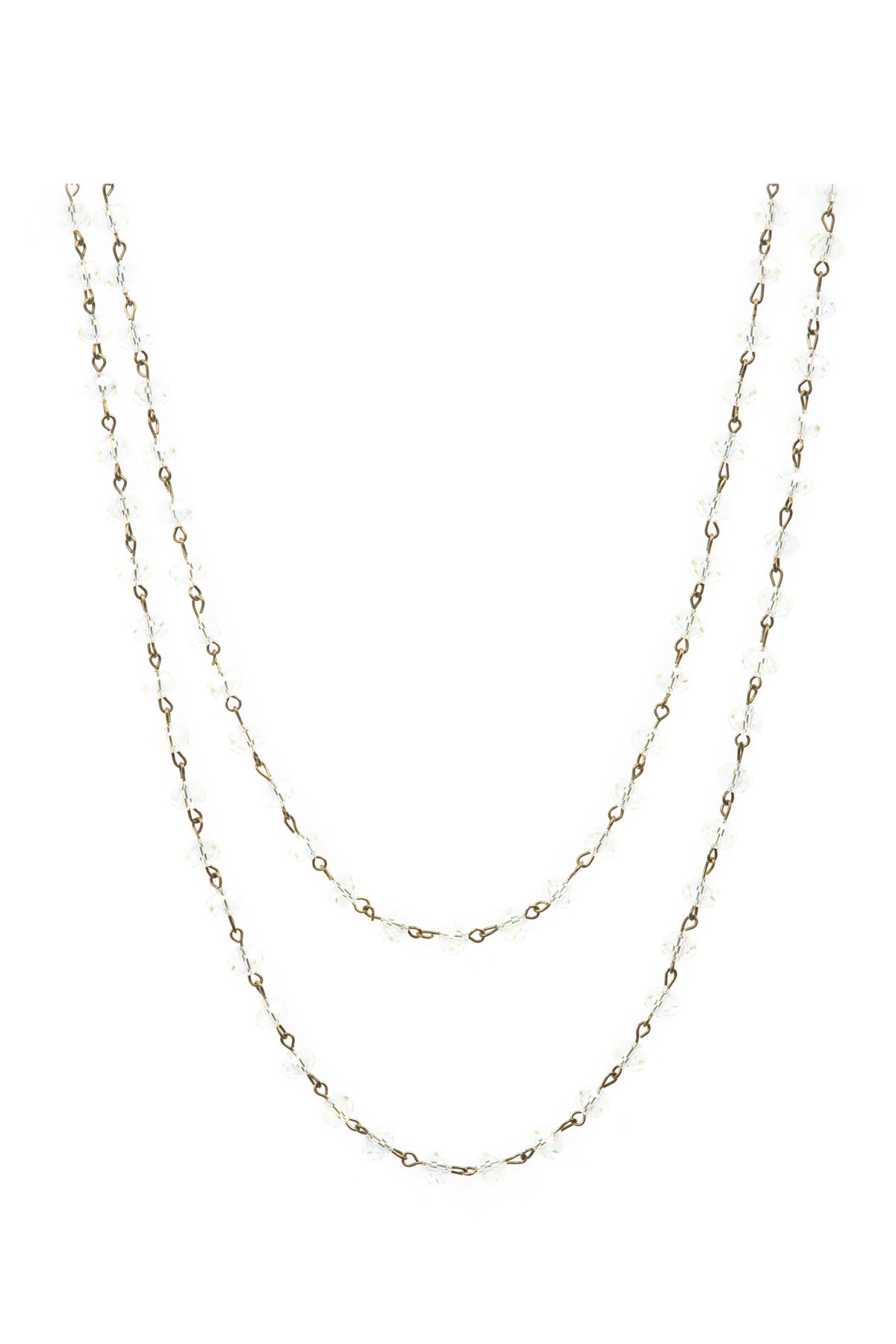 Crystal Beaded Chain Necklace N1163