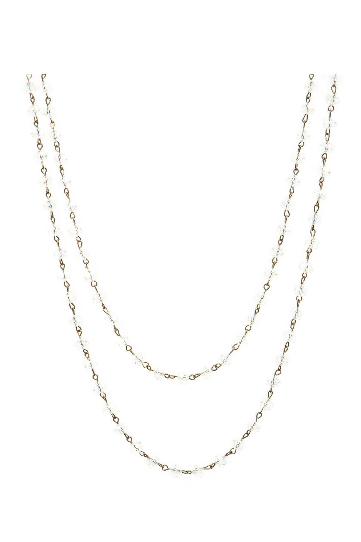 Crystal Beaded Chain Necklace N1163