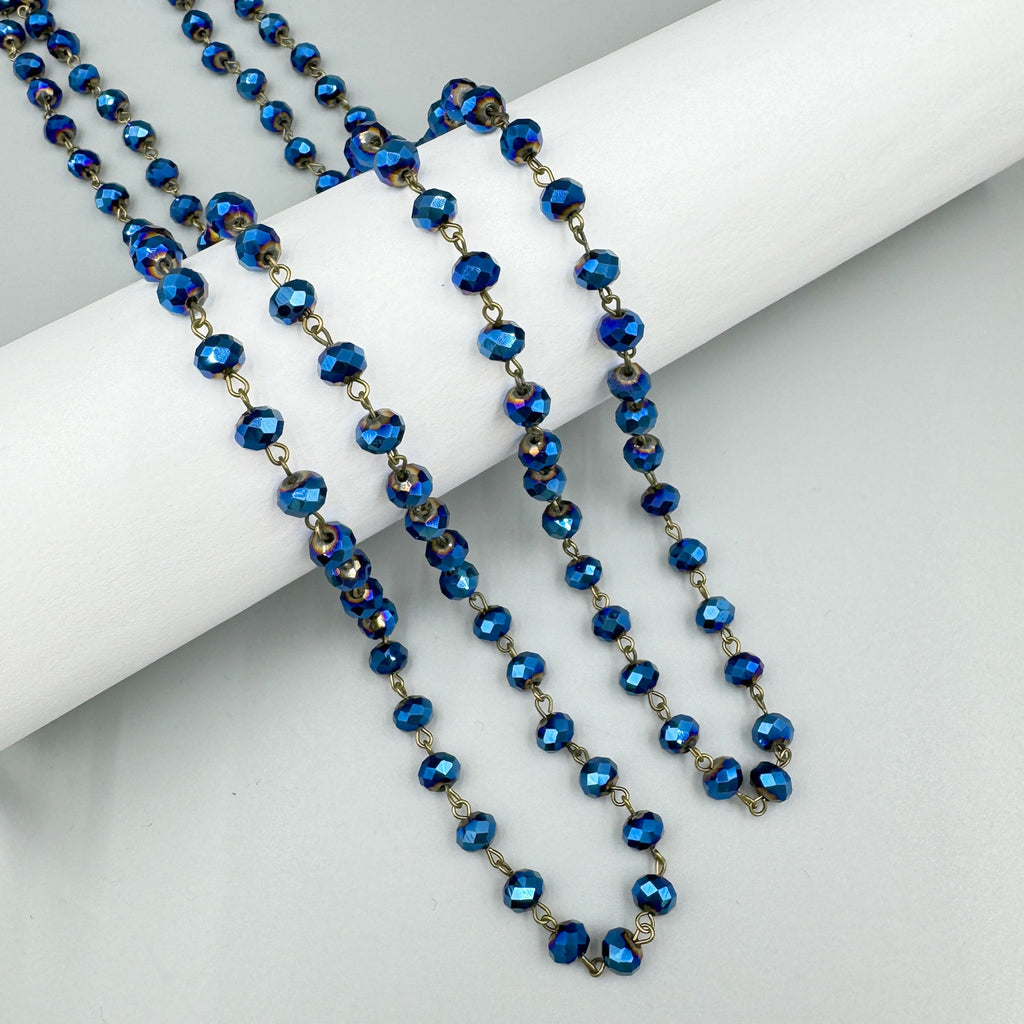 Crystal Beaded Chain Necklace N1163