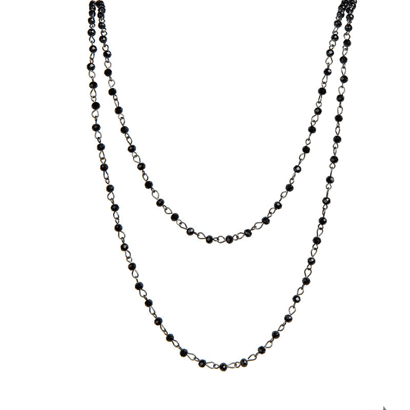 Crystal Beaded Chain Necklace N1163