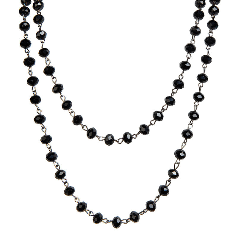 Crystal Beaded Chain Necklace N1163-15-GM