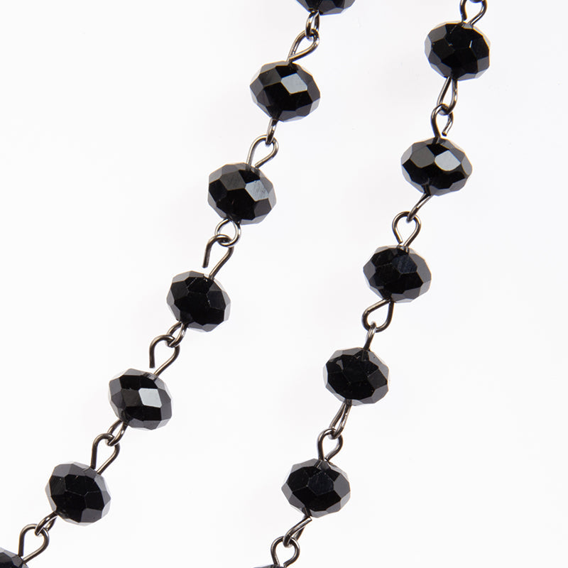 Crystal Beaded Chain Necklace N1163