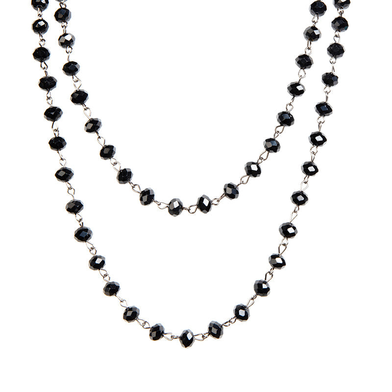Crystal Beaded Chain Necklace N1163
