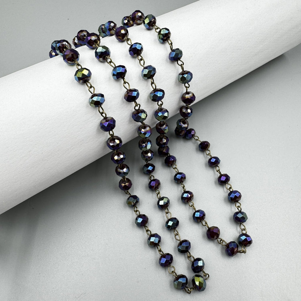 Crystal Beaded Chain Necklace N1163