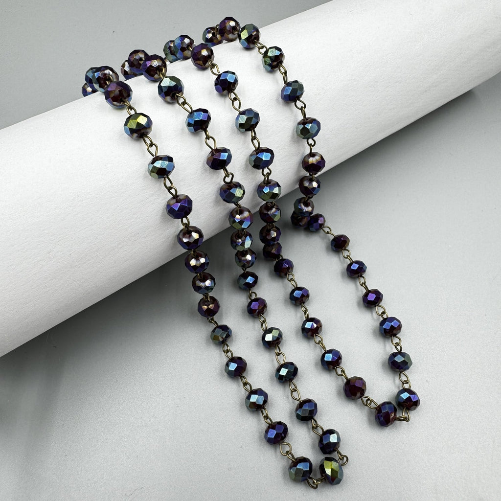 Crystal Beaded Chain Necklace N1163