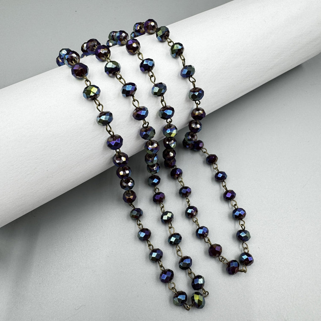 Crystal Beaded Chain Necklace N1163
