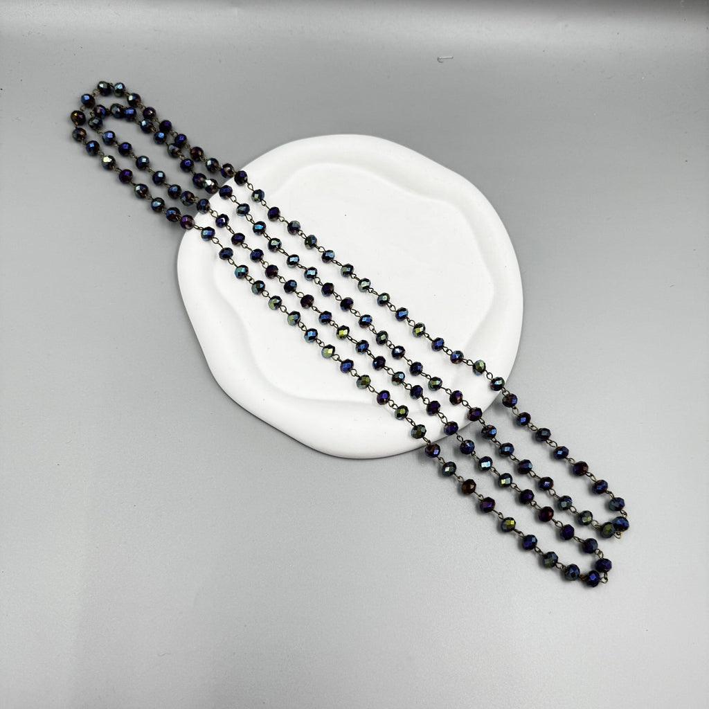 Crystal Beaded Chain Necklace N1163
