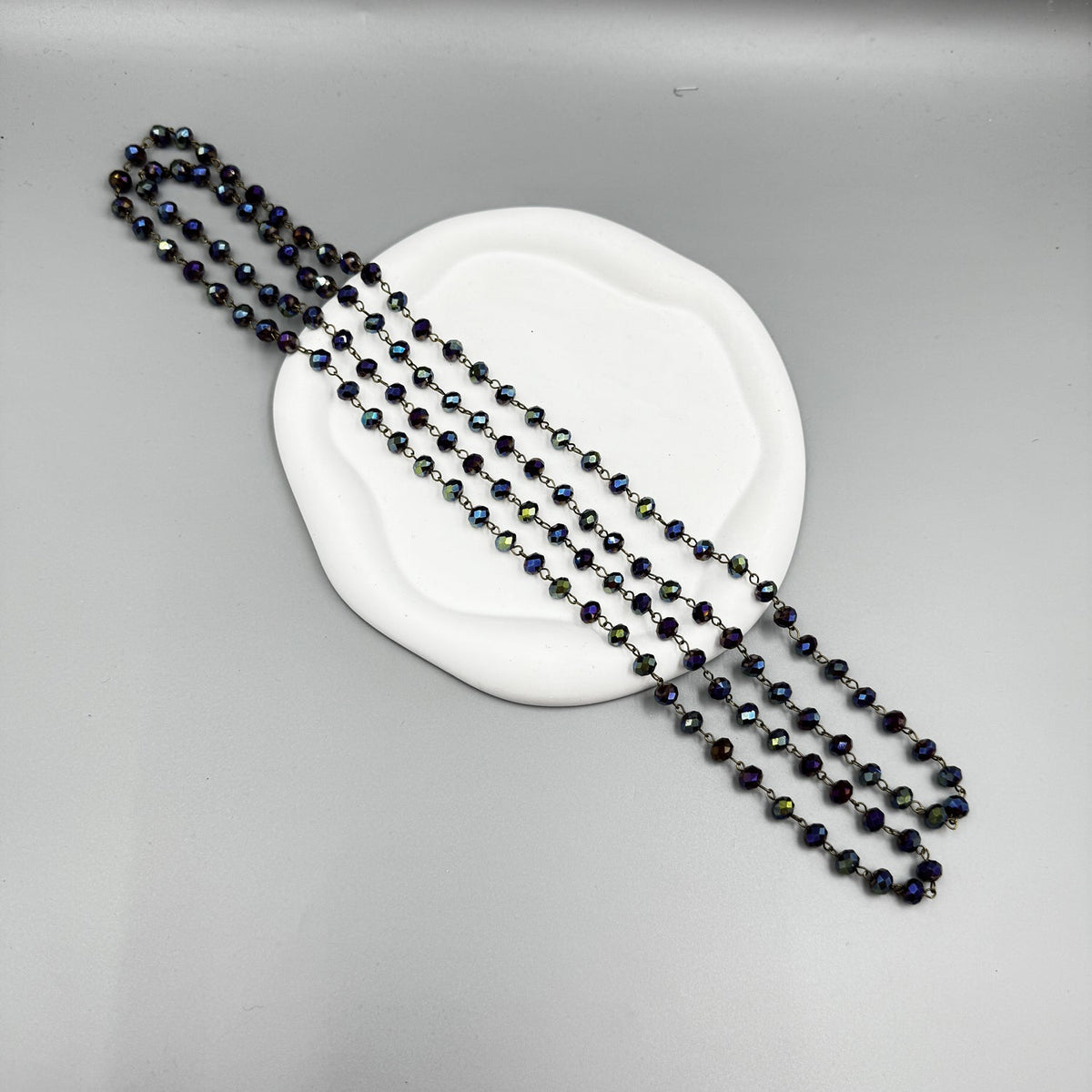 Crystal Beaded Chain Necklace N1163