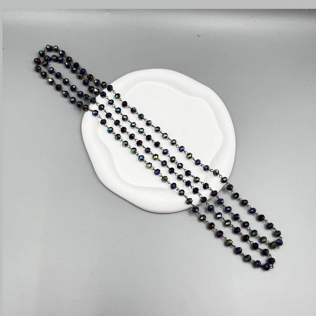 Crystal Beaded Chain Necklace N1163