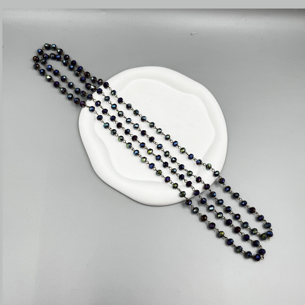 Crystal Beaded Chain Necklace N1163