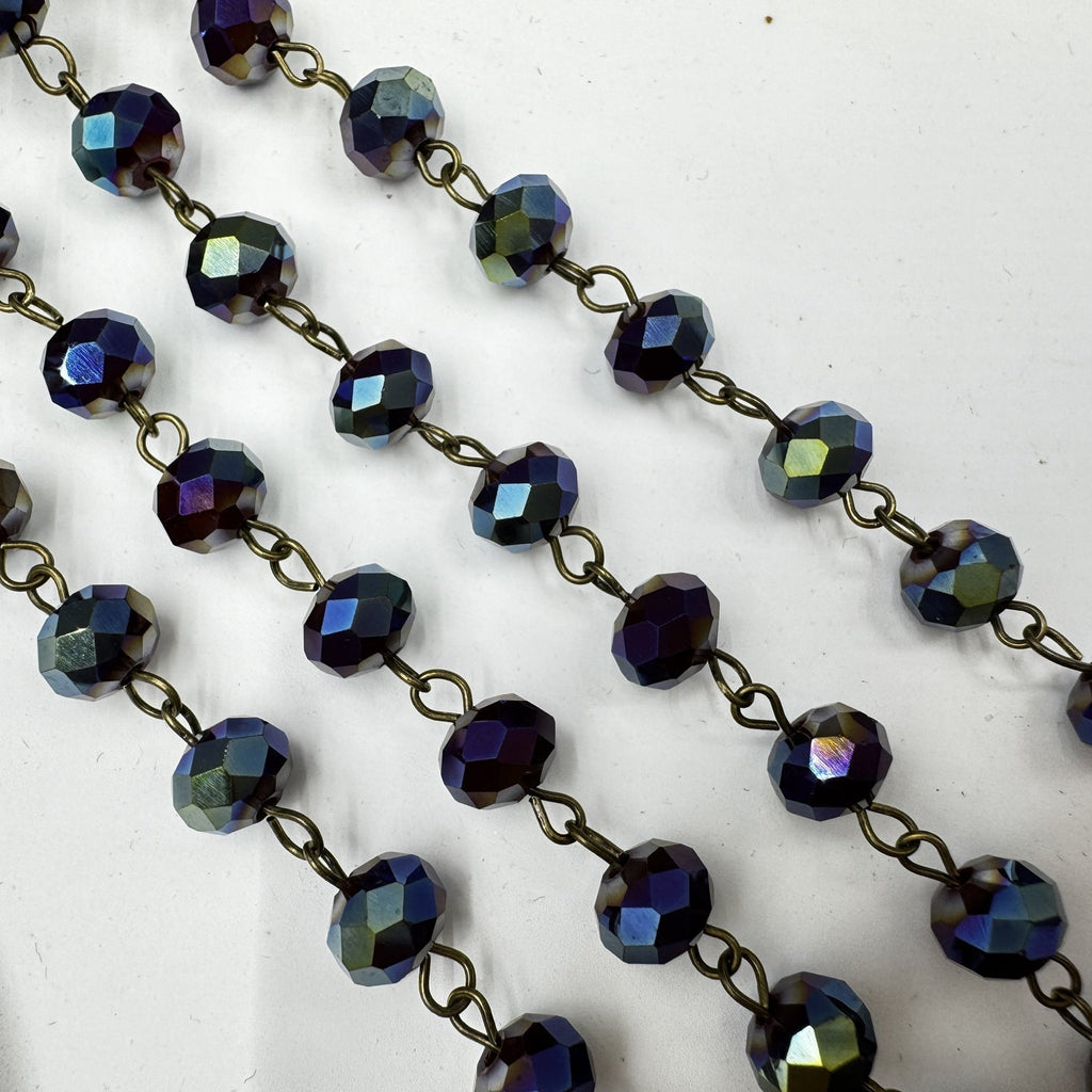 Crystal Beaded Chain Necklace N1163