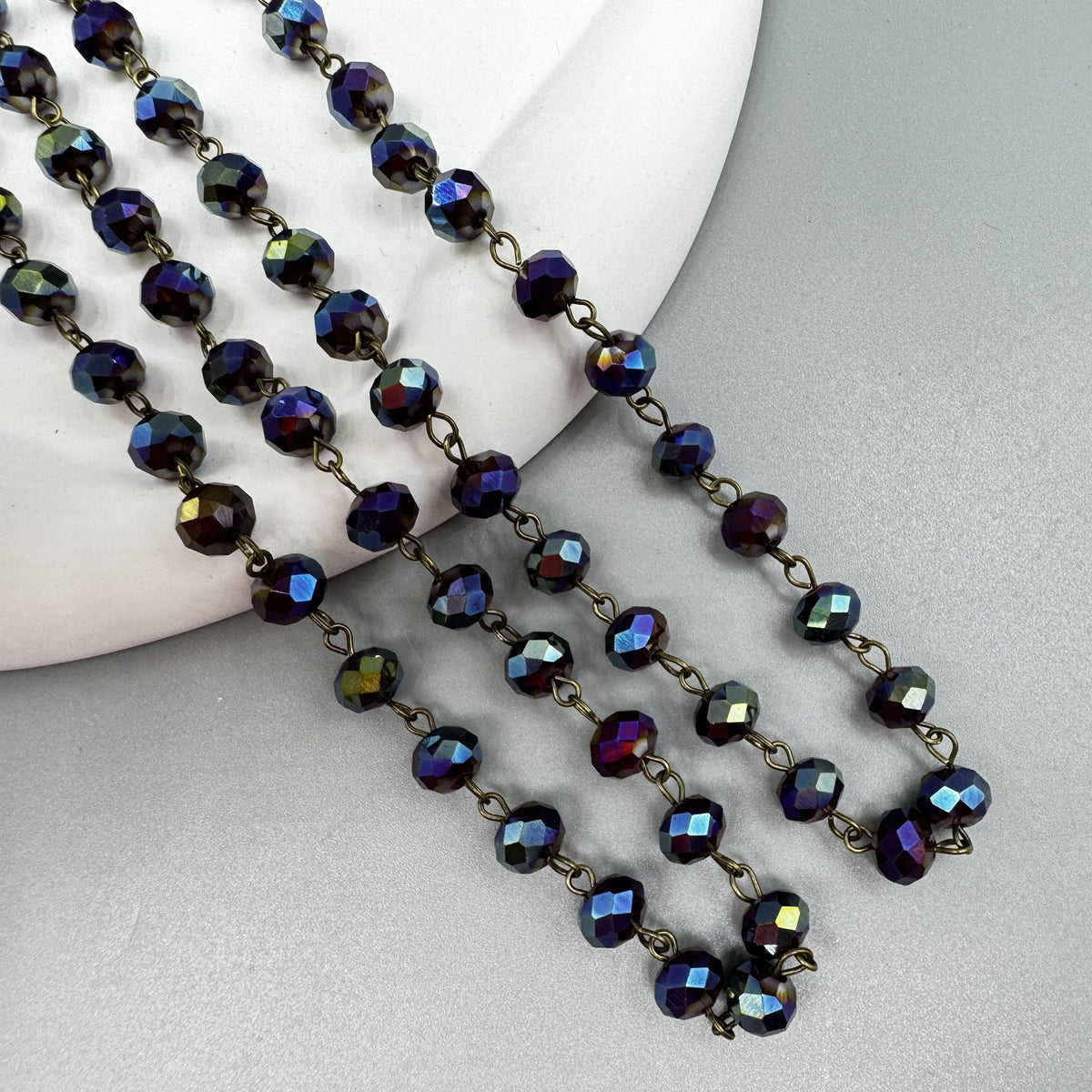 Crystal Beaded Chain Necklace N1163