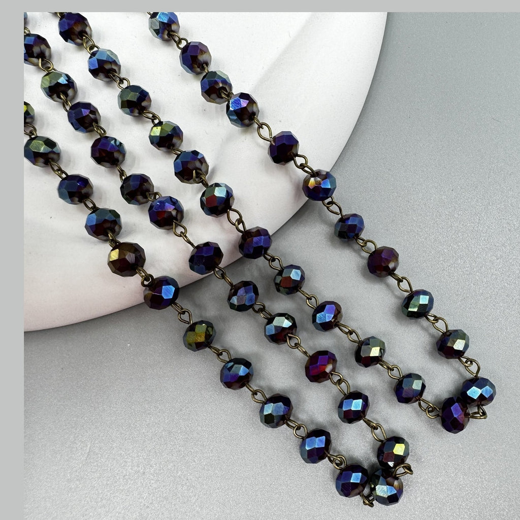 Crystal Beaded Chain Necklace N1163