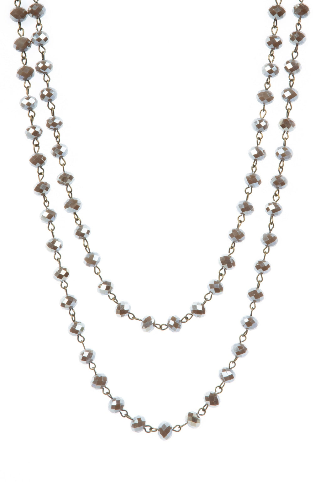 Crystal Beaded Chain Necklace N1163