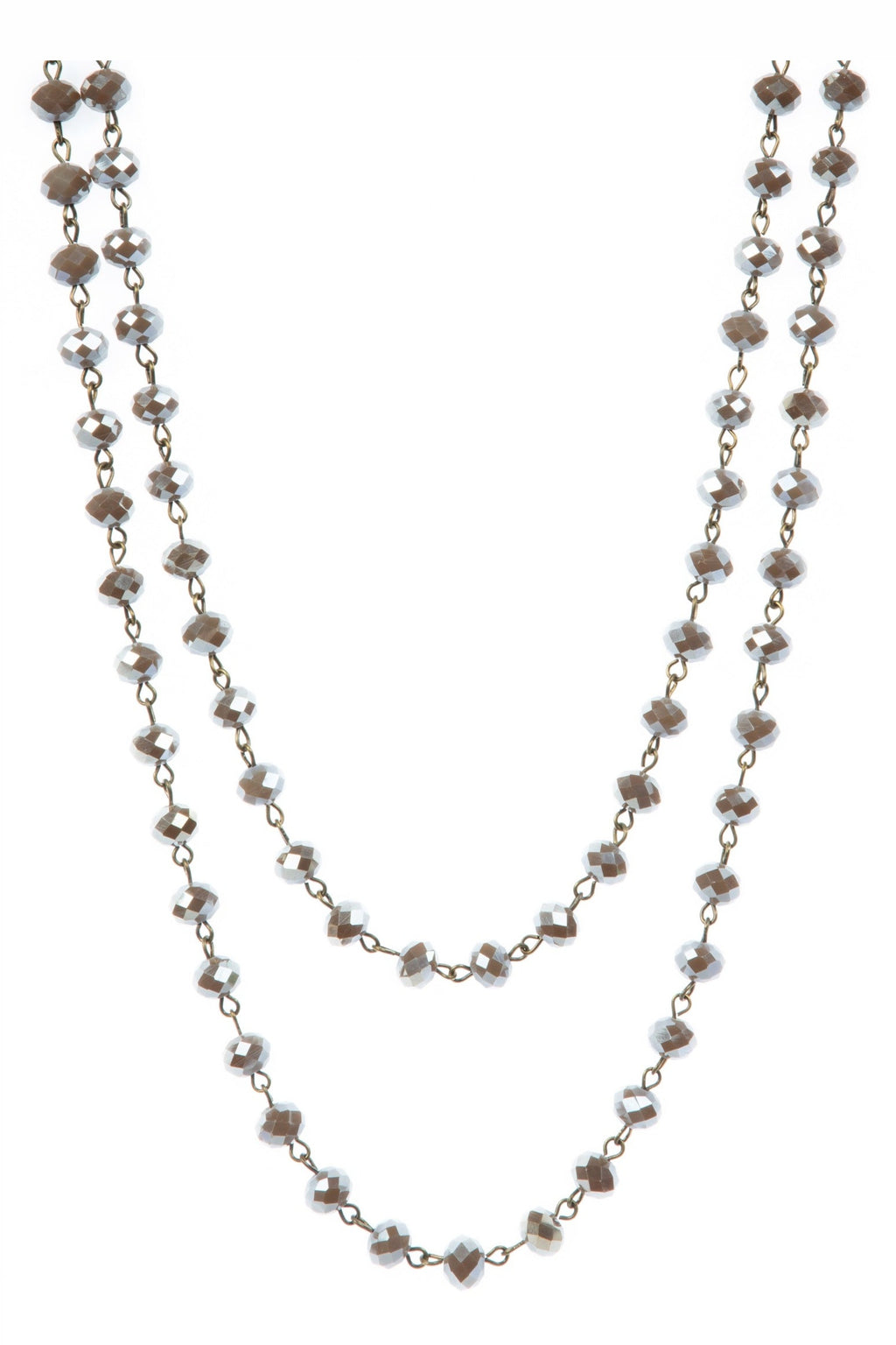 Crystal Beaded Chain Necklace N1163
