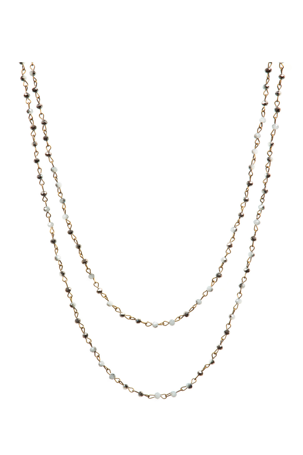Crystal Beaded Chain Necklace N1163