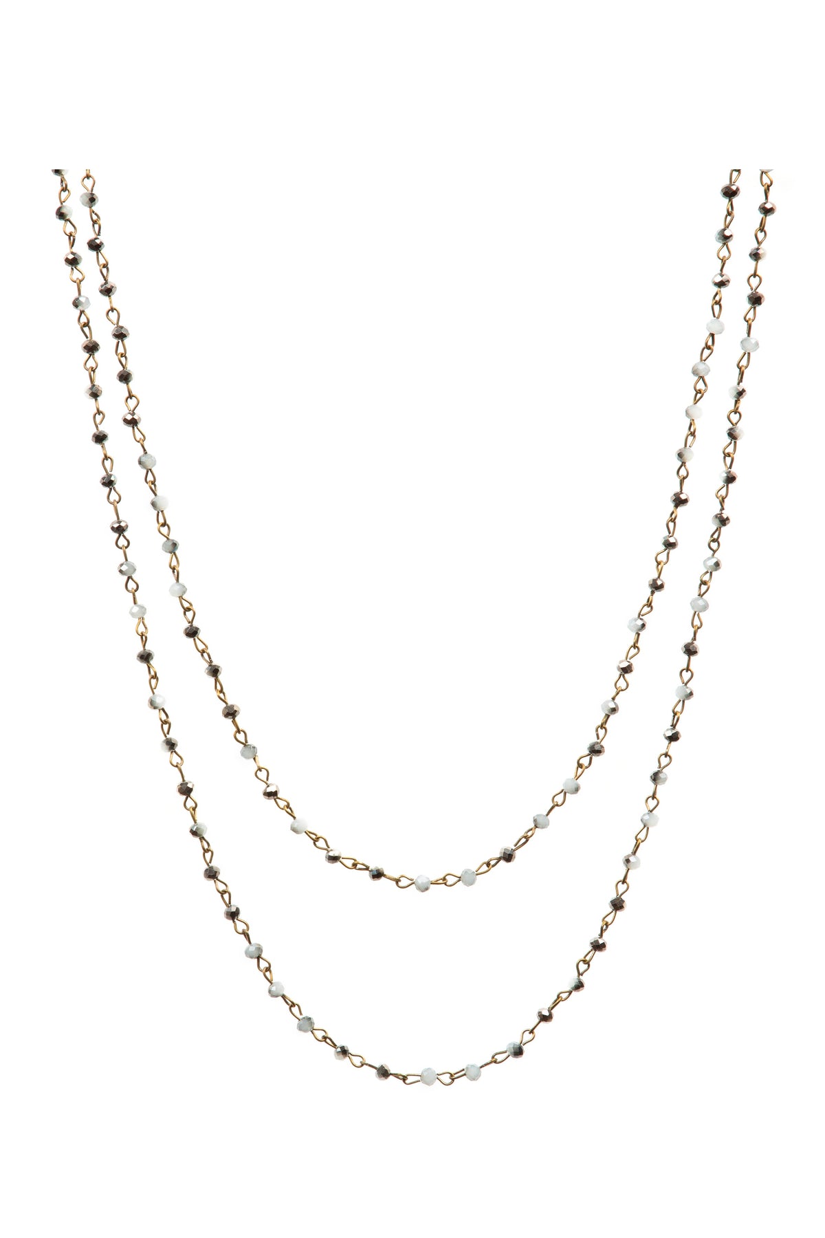 Crystal Beaded Chain Necklace N1163