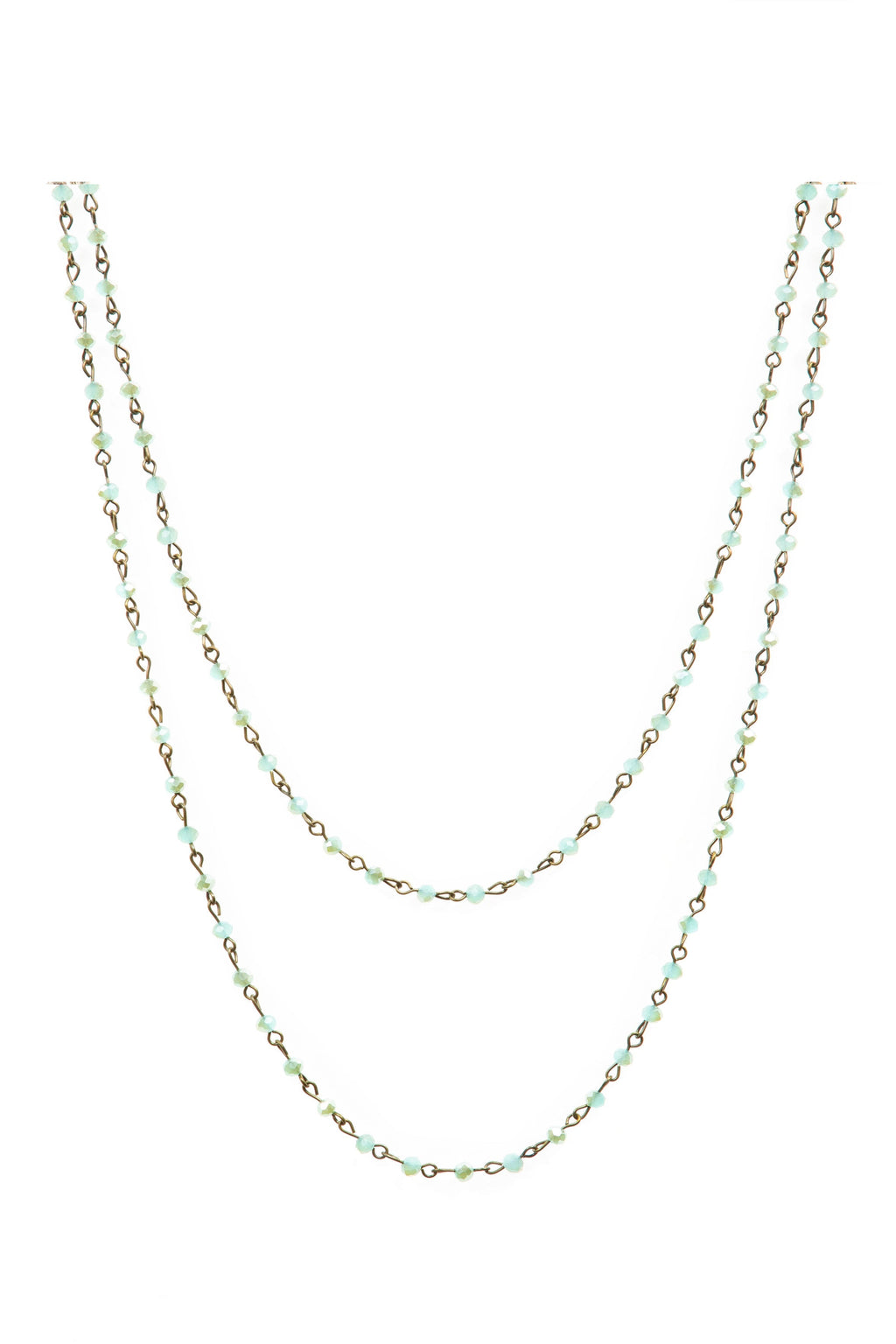 Crystal Beaded Chain Necklace N1163