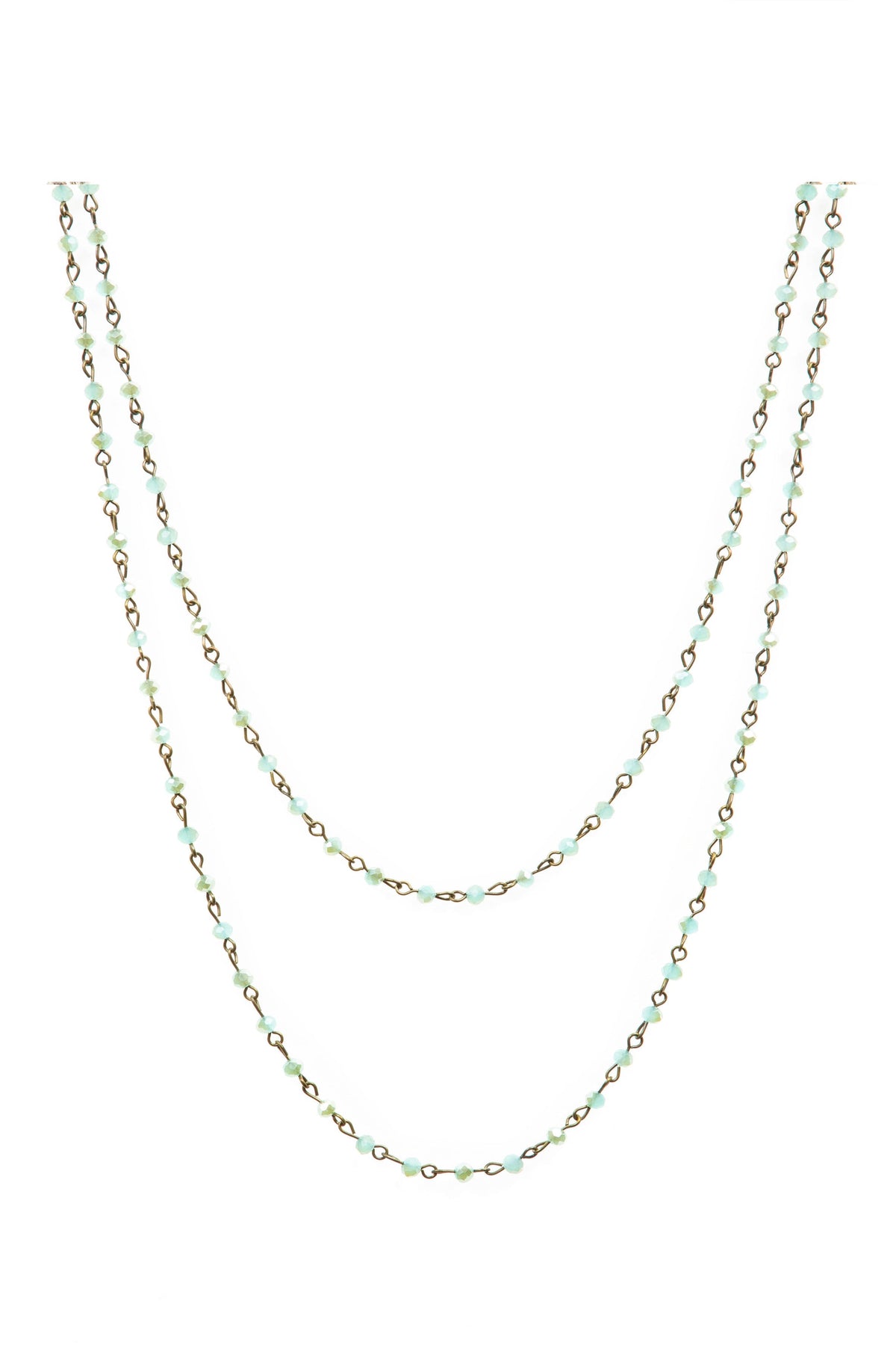 Crystal Beaded Chain Necklace N1163