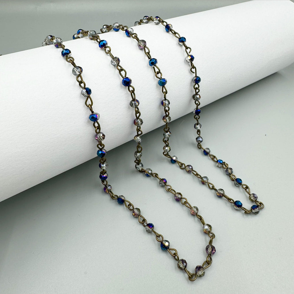 Crystal Beaded Chain Necklace N1163