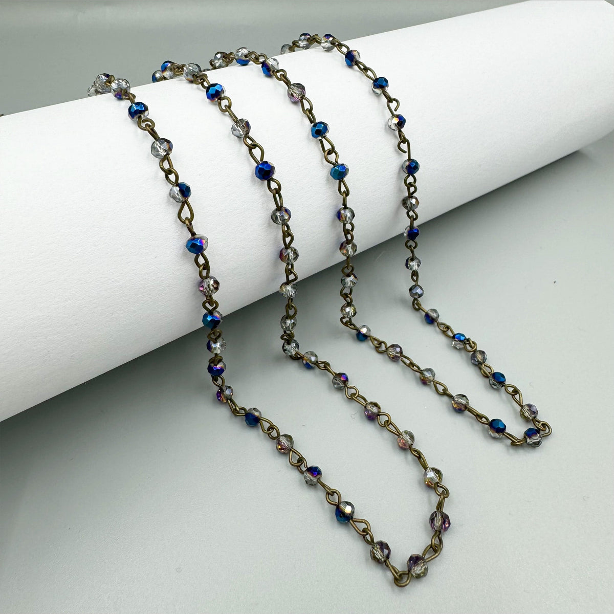 Crystal Beaded Chain Necklace N1163