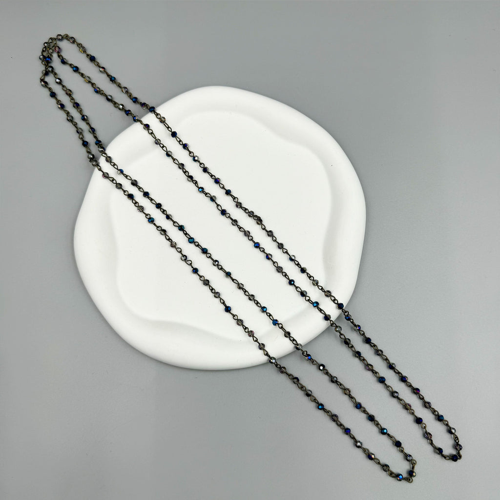 Crystal Beaded Chain Necklace N1163