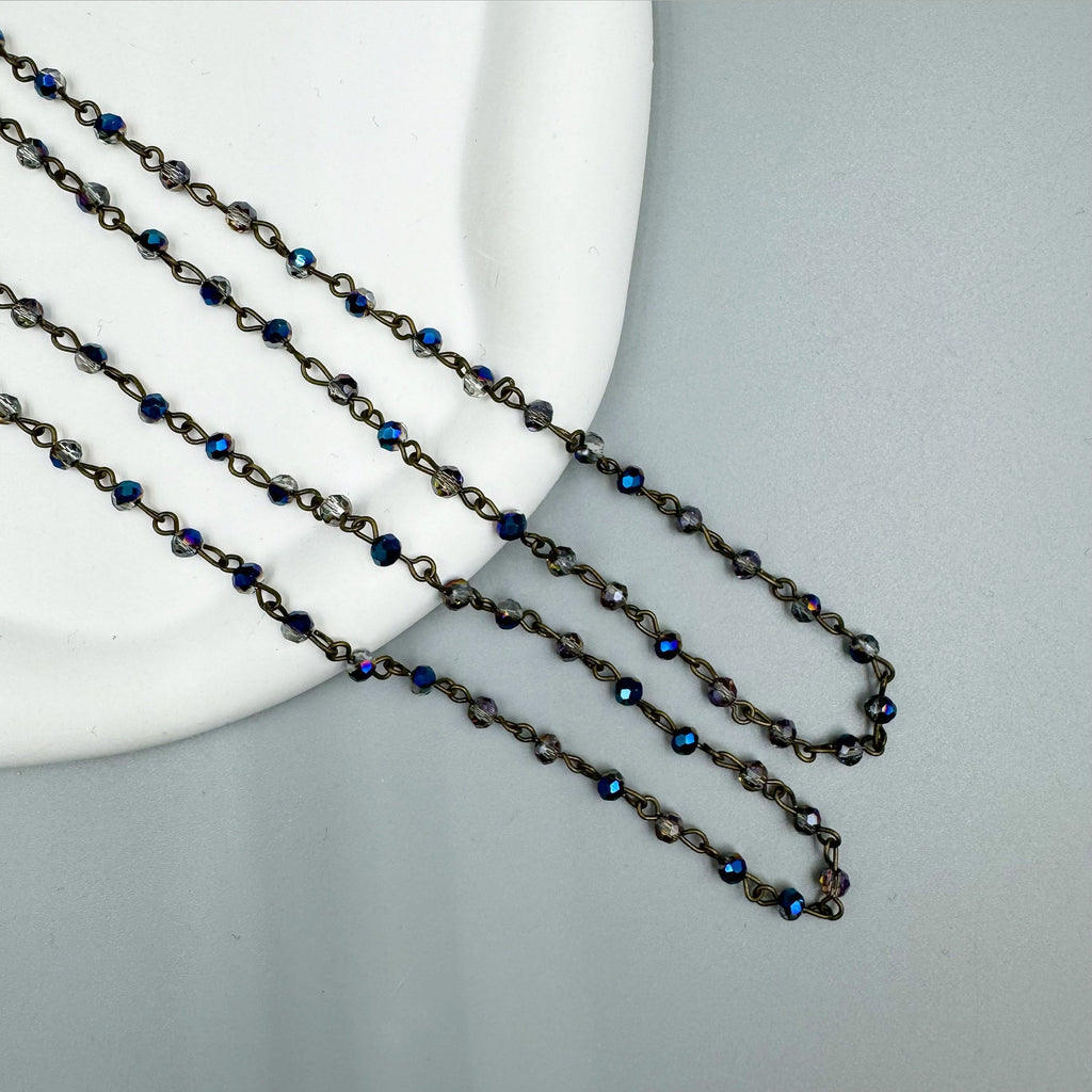 Crystal Beaded Chain Necklace N1163