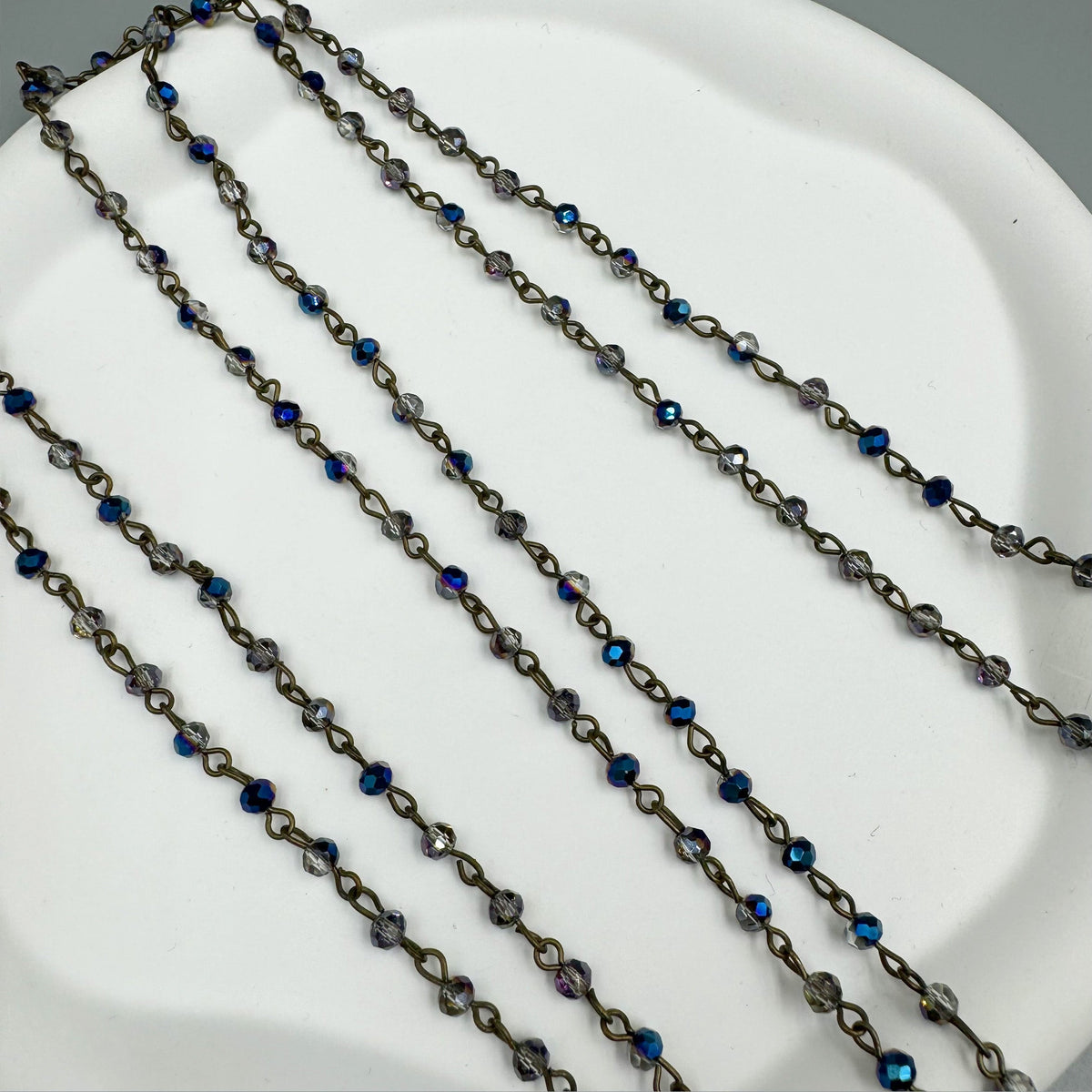 Crystal Beaded Chain Necklace N1163