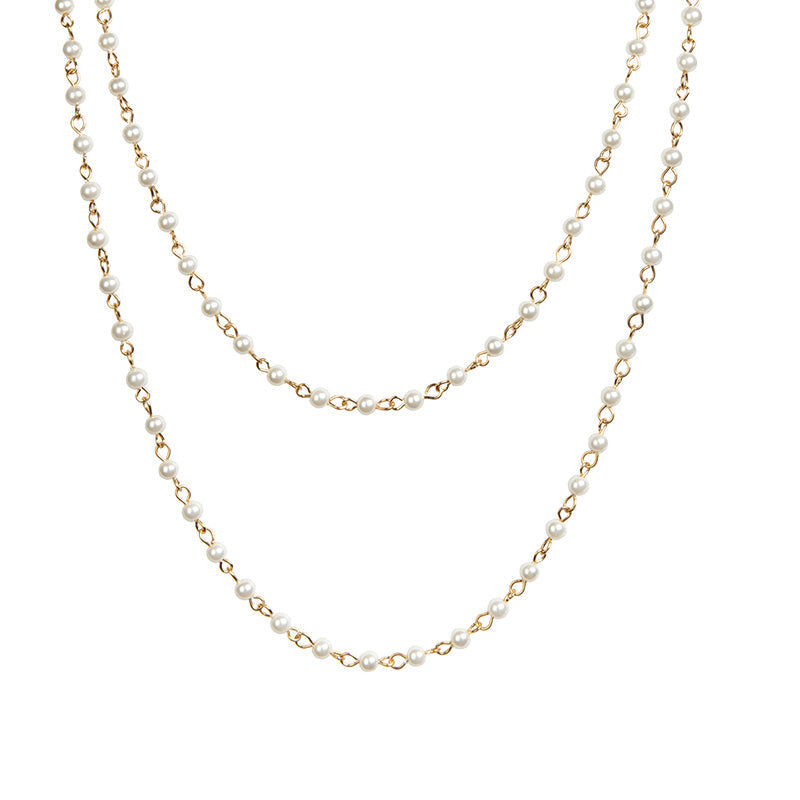 Crystal Beaded Chain Necklace N1163