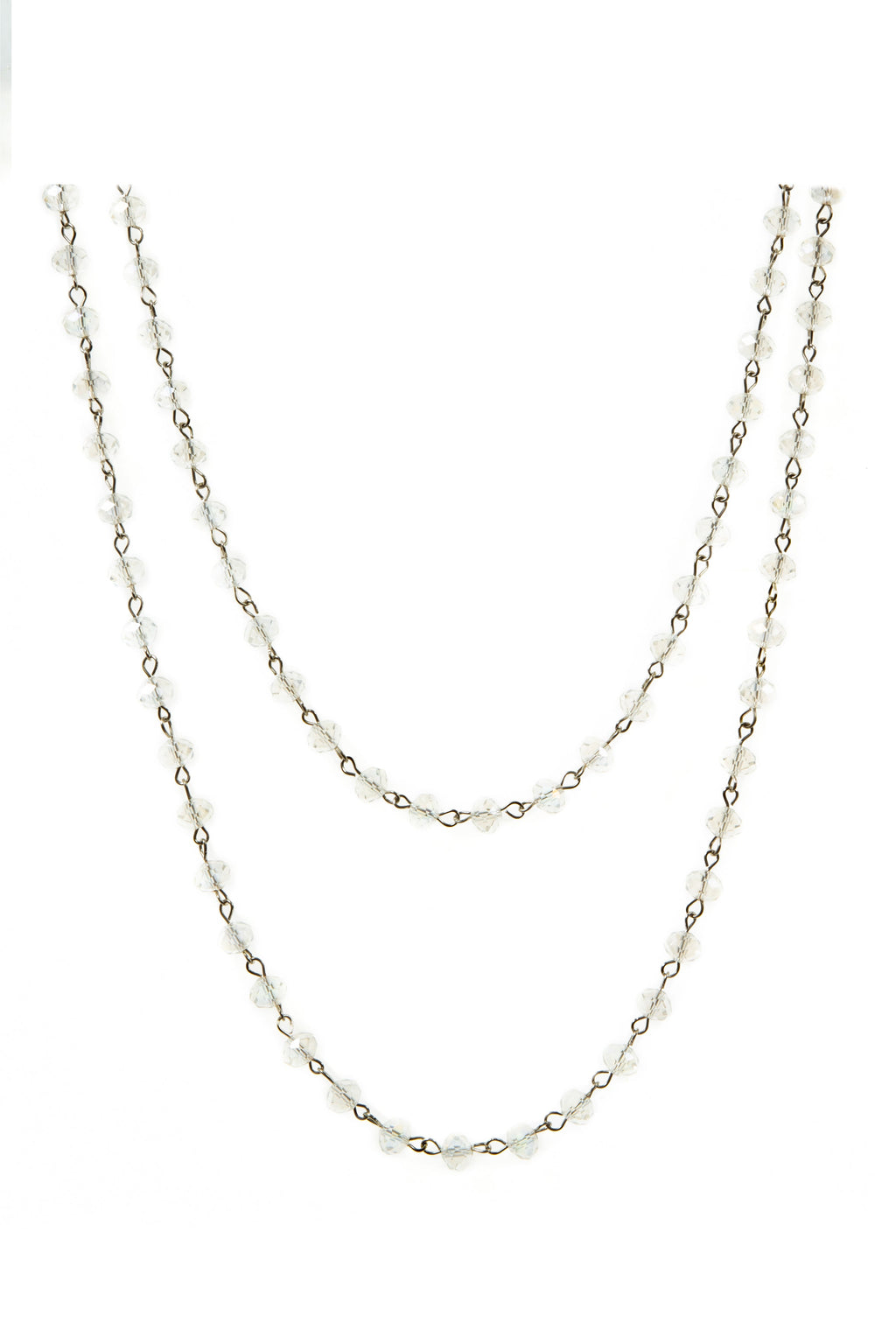 Crystal Beaded Chain Necklace N1163