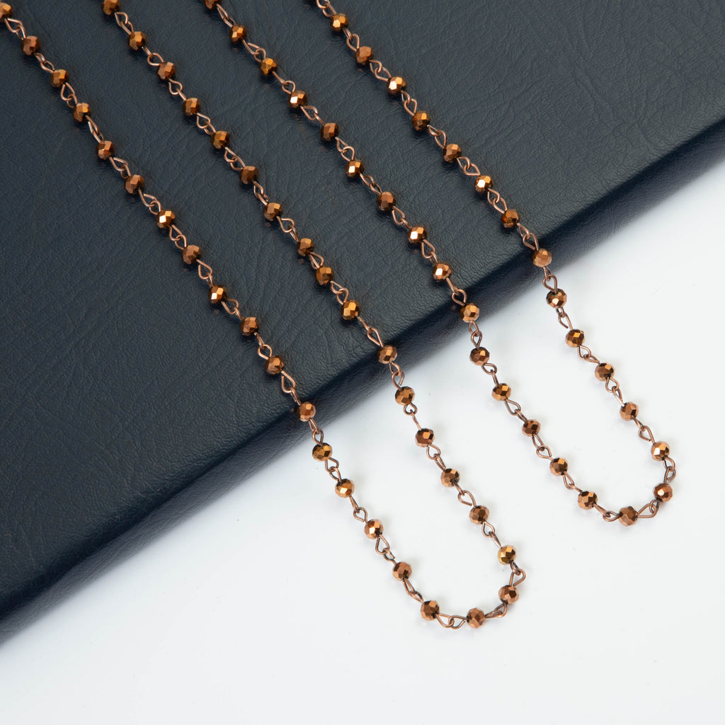 Crystal Beaded Chain Necklace N1163-38-CR