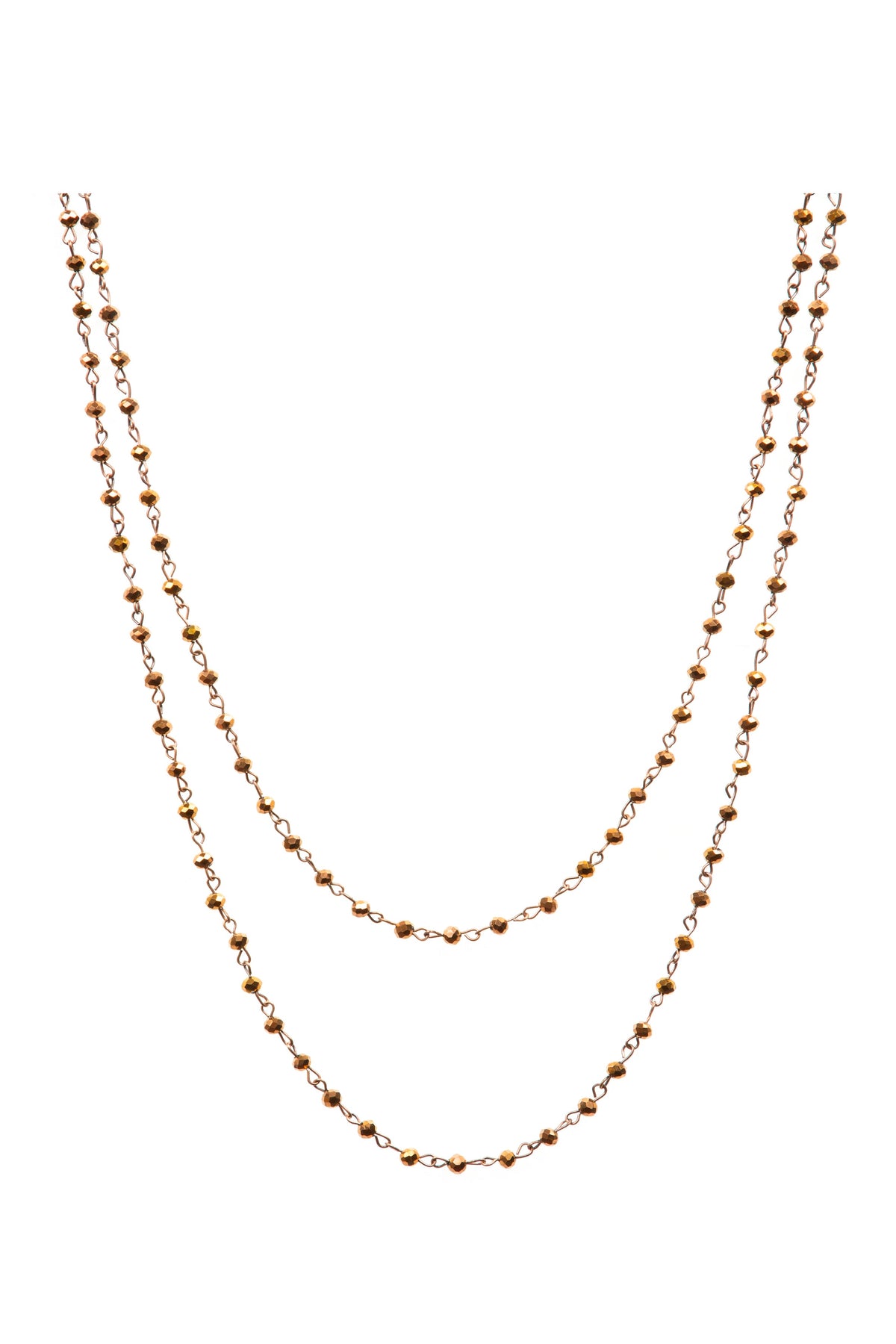 Crystal Beads Chain Necklace N1163-38-CR