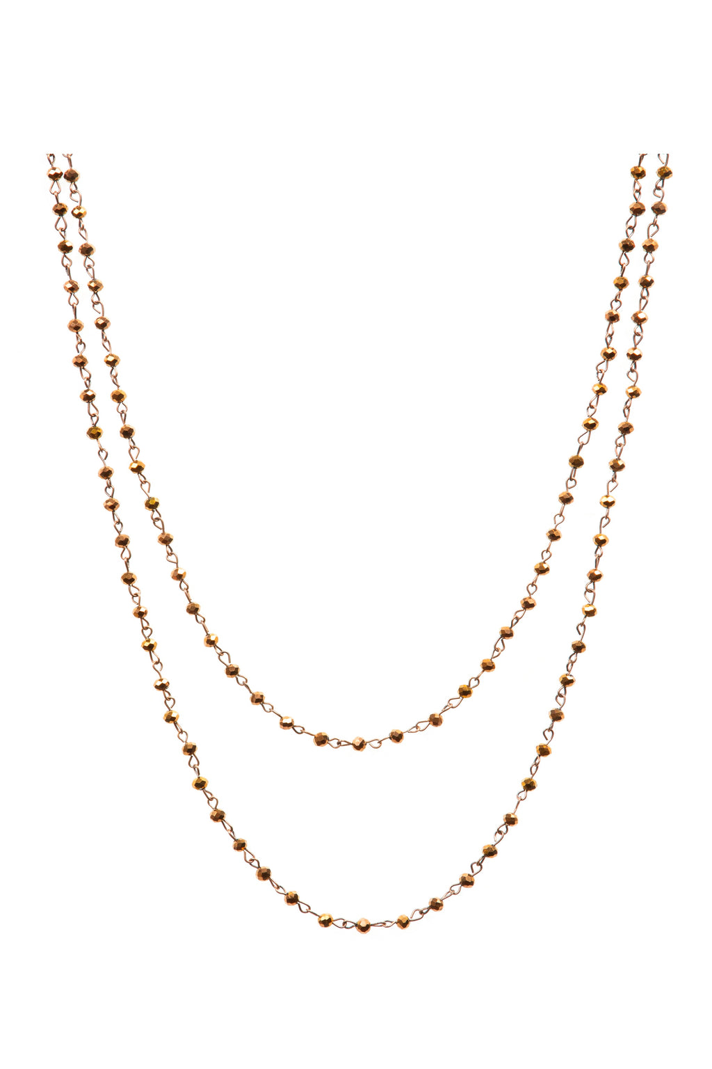 Crystal Beaded Chain Necklace N1163-38-CR - view 2