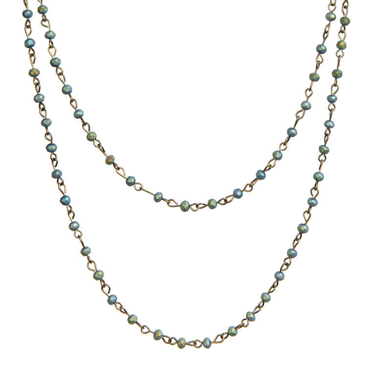 Crystal Beaded Chain Necklace N1163