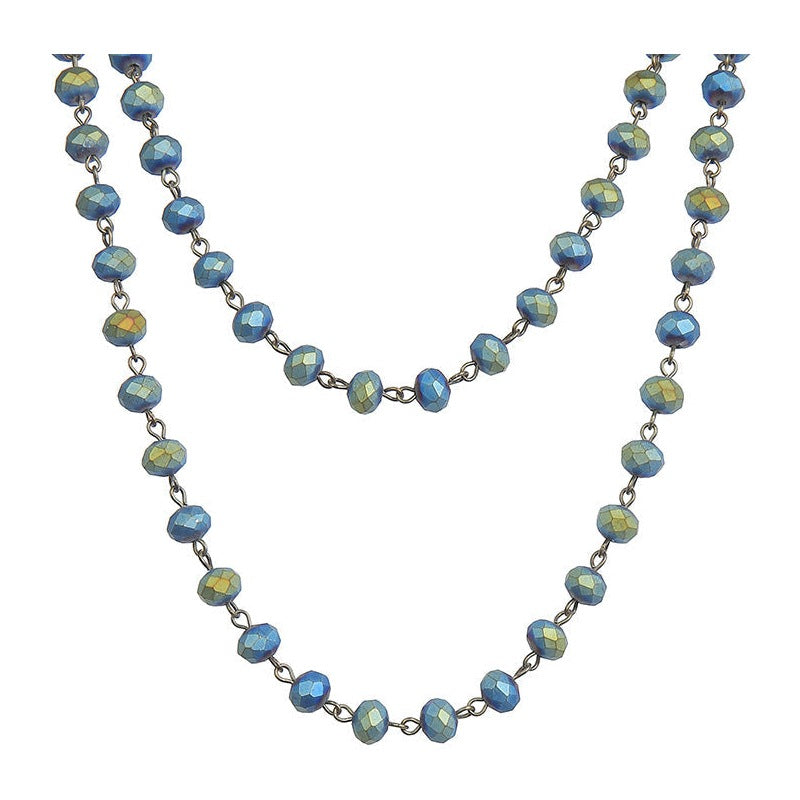 Crystal Beaded Chain Necklace N1163