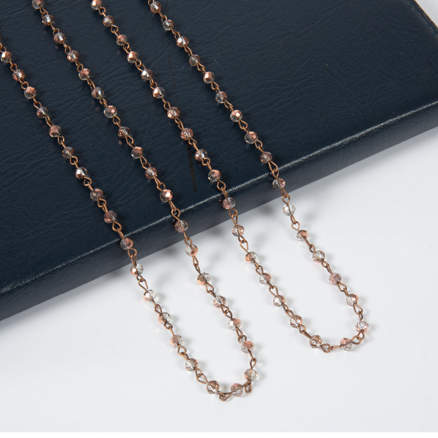 Crystal Beaded Chain Necklace N1163