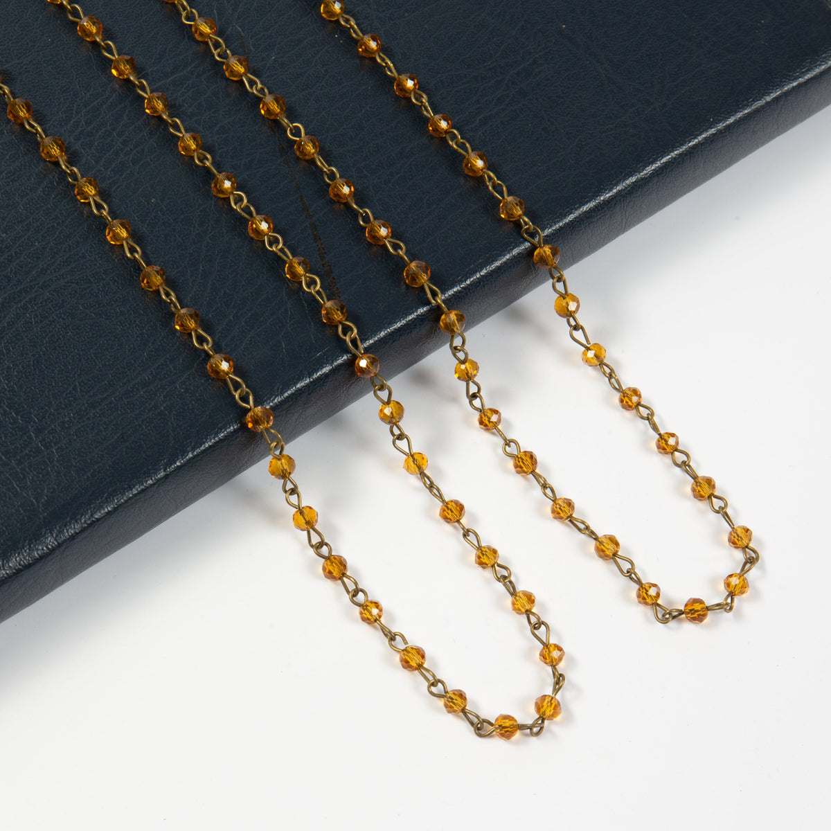 Crystal Beaded Chain Necklace N1163