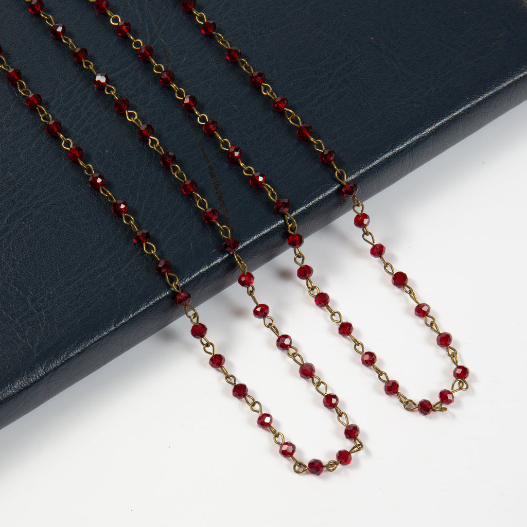 Crystal Beaded Chain Necklace N1163