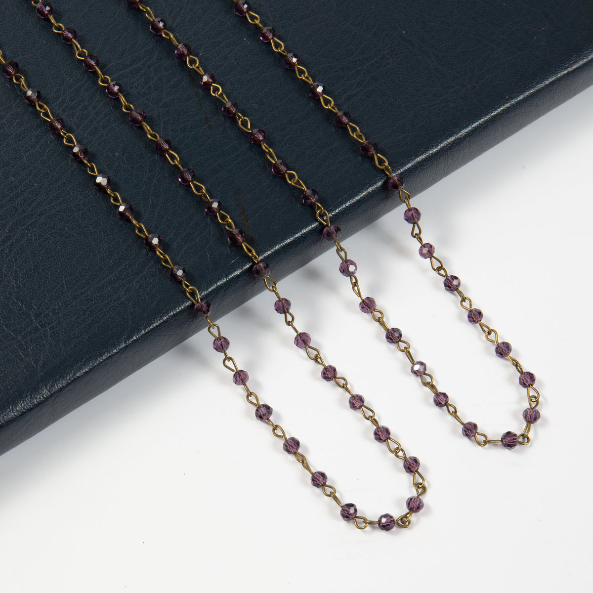 Crystal Beaded Chain Necklace N1163