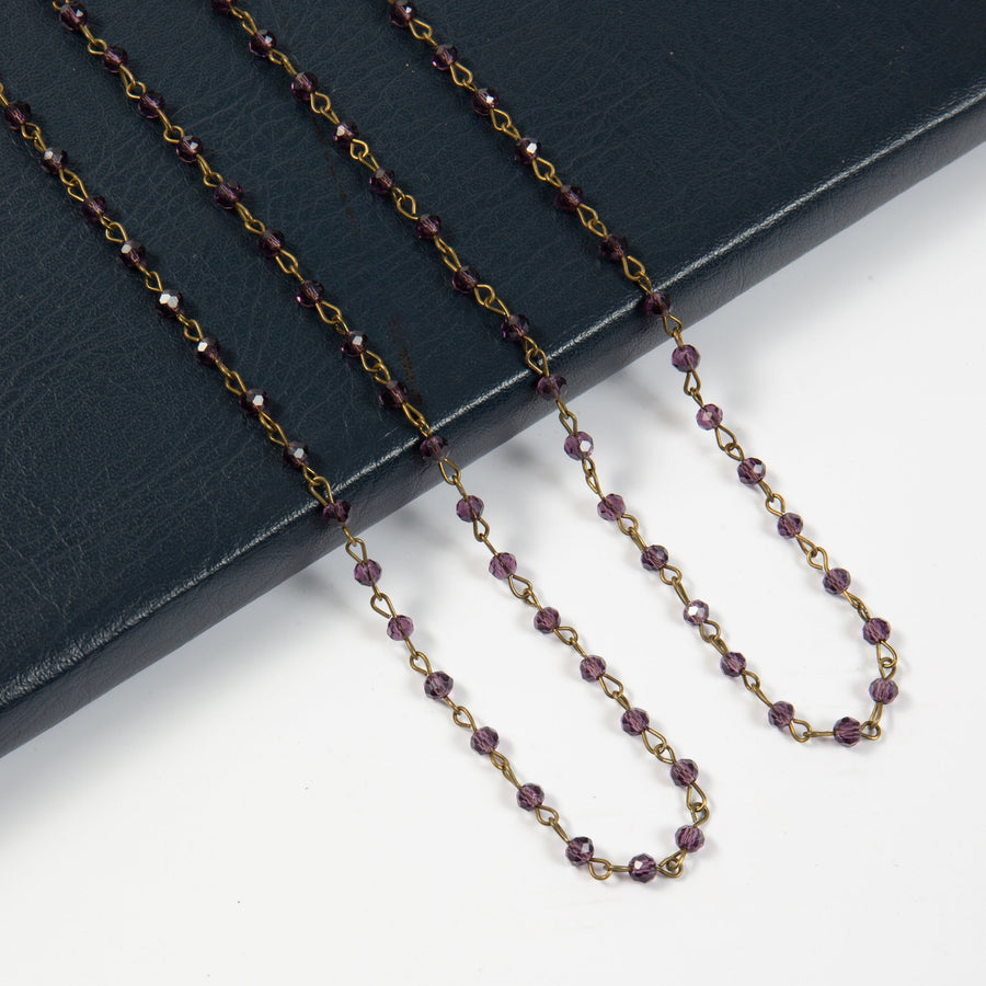 Crystal Beaded Chain Necklace N1163