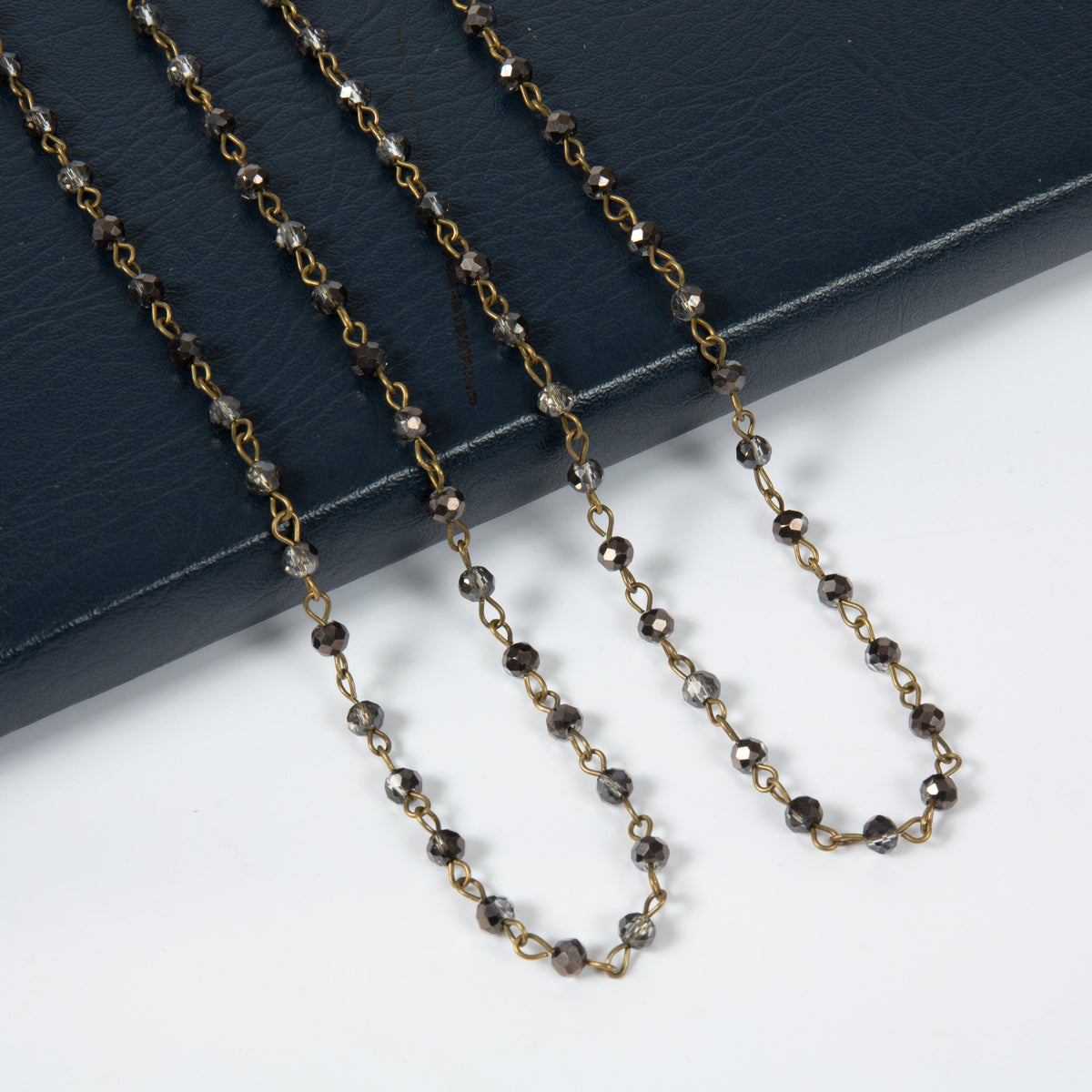 Crystal Beaded Chain Necklace N1163