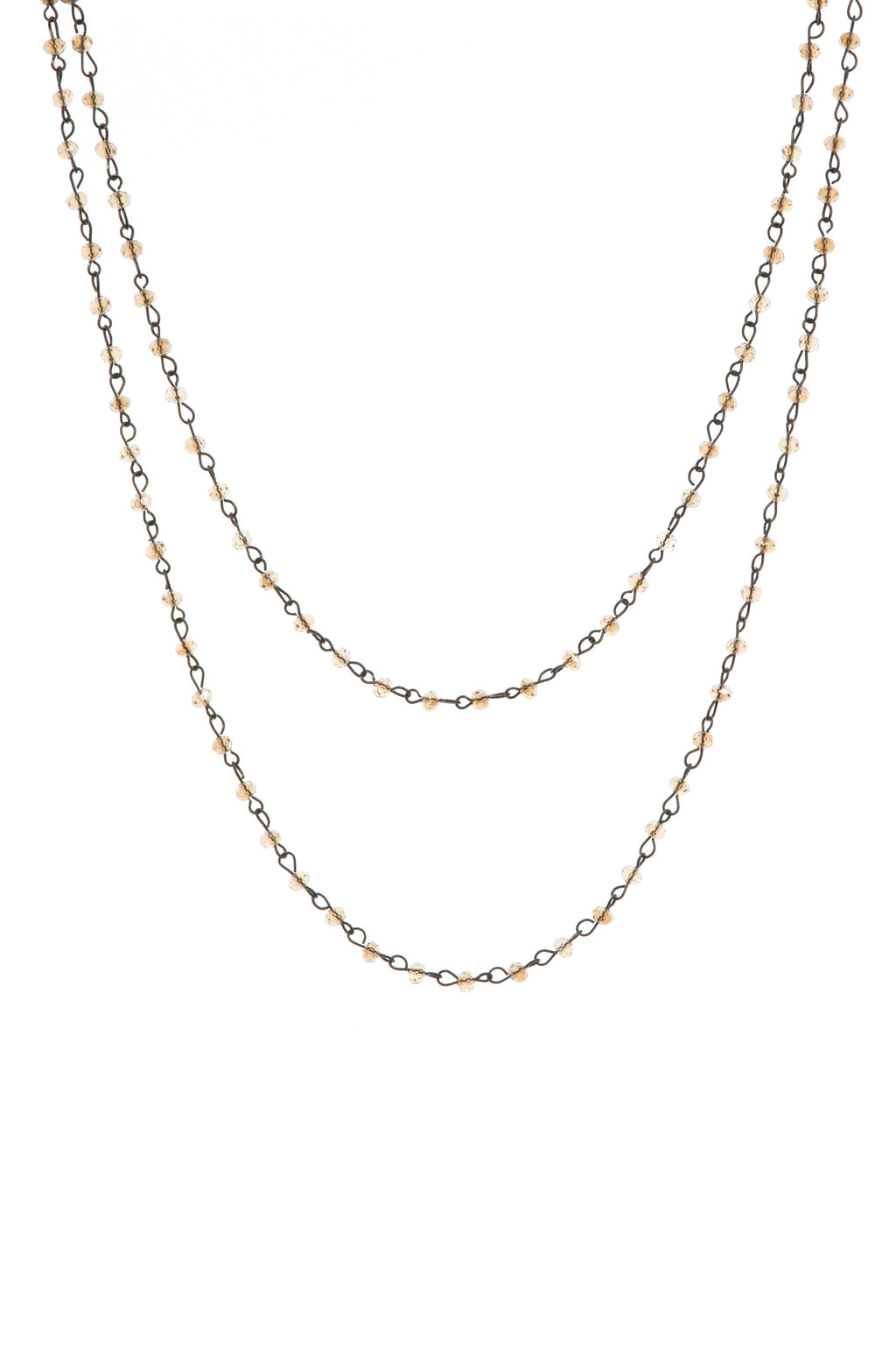 Crystal Beaded Chain Necklace N1163