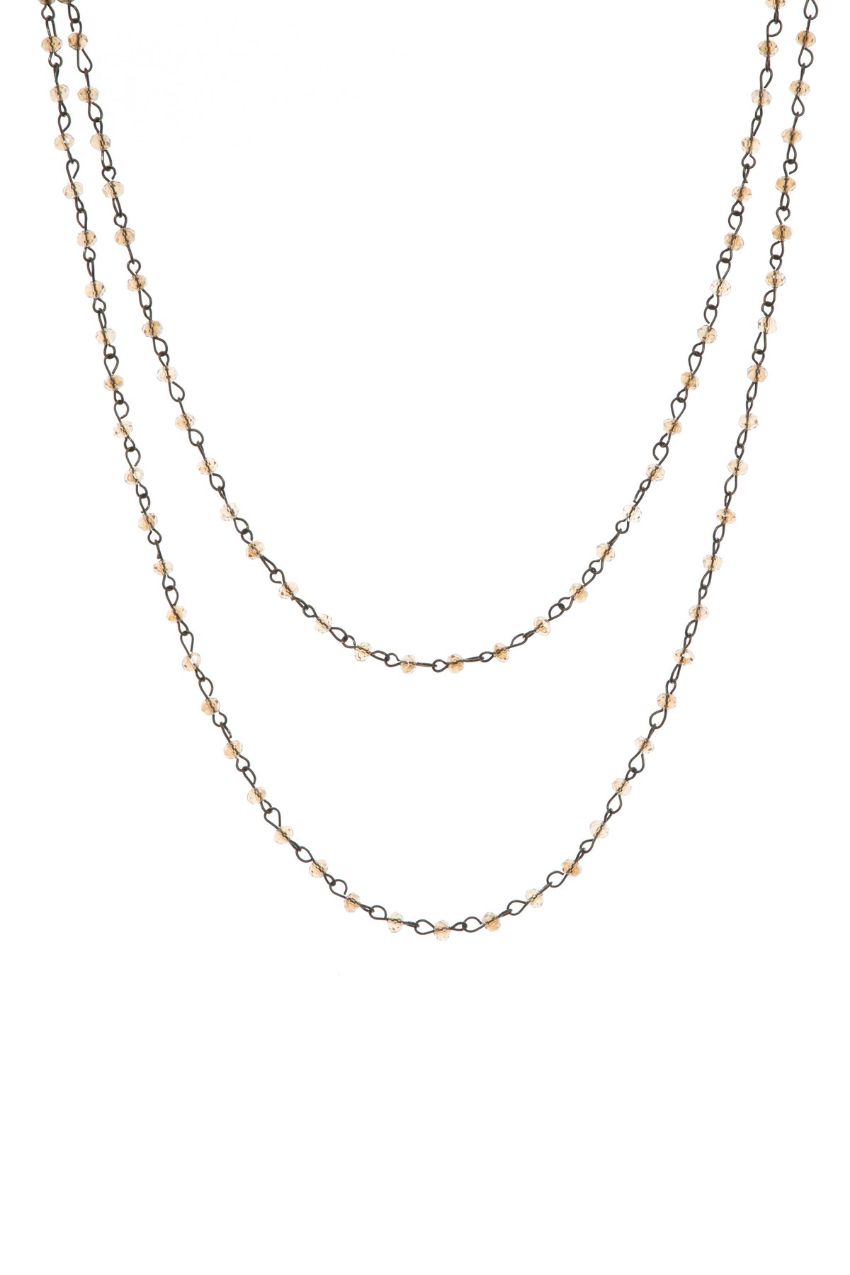 Crystal Beaded Chain Necklace N1163