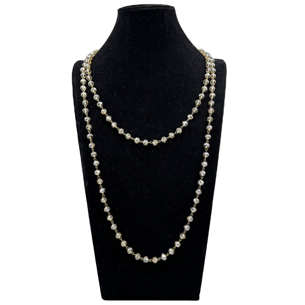 Crystal Beaded Chain Necklace N1163