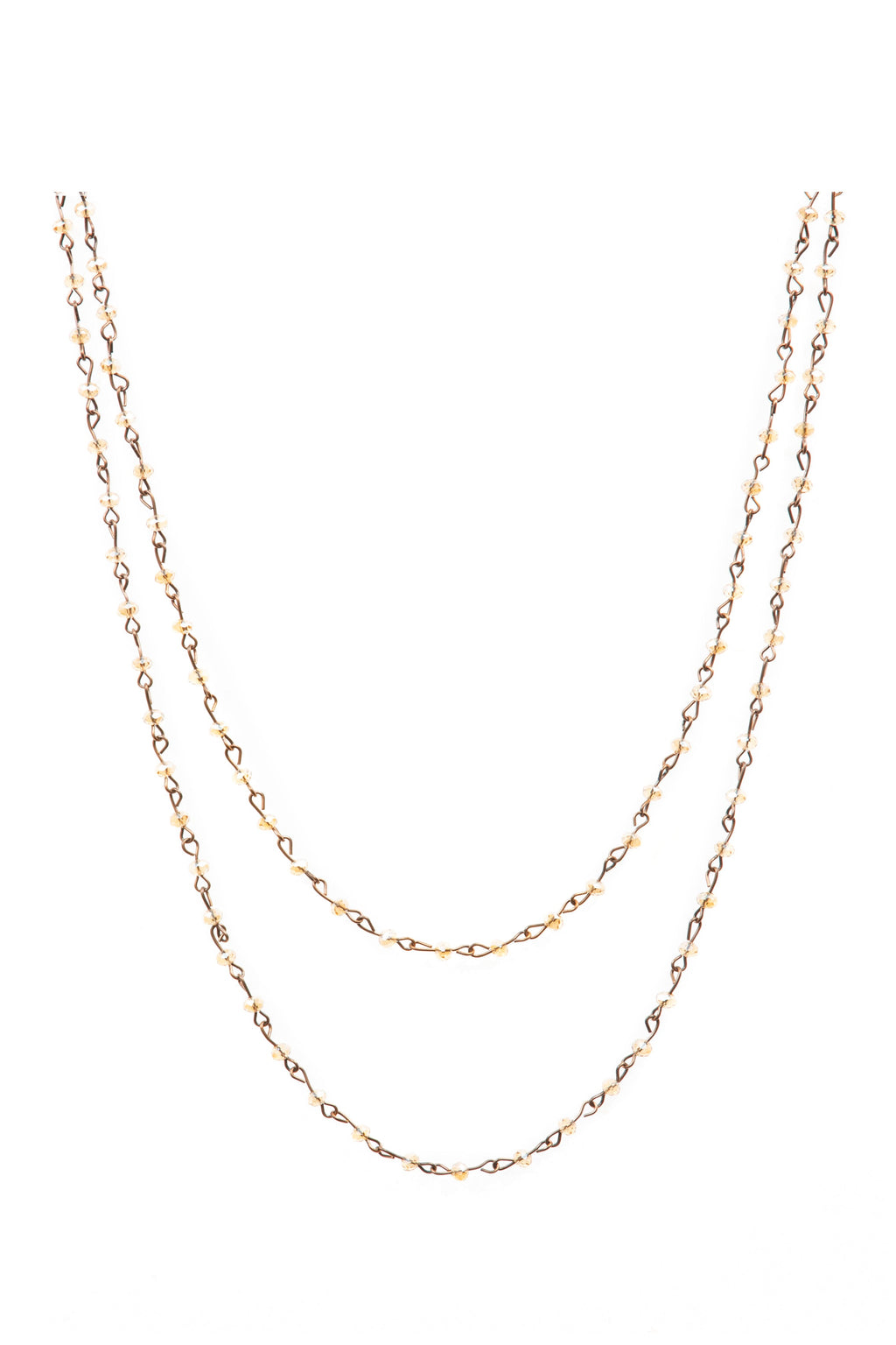 Crystal Beaded Chain Necklace N1163