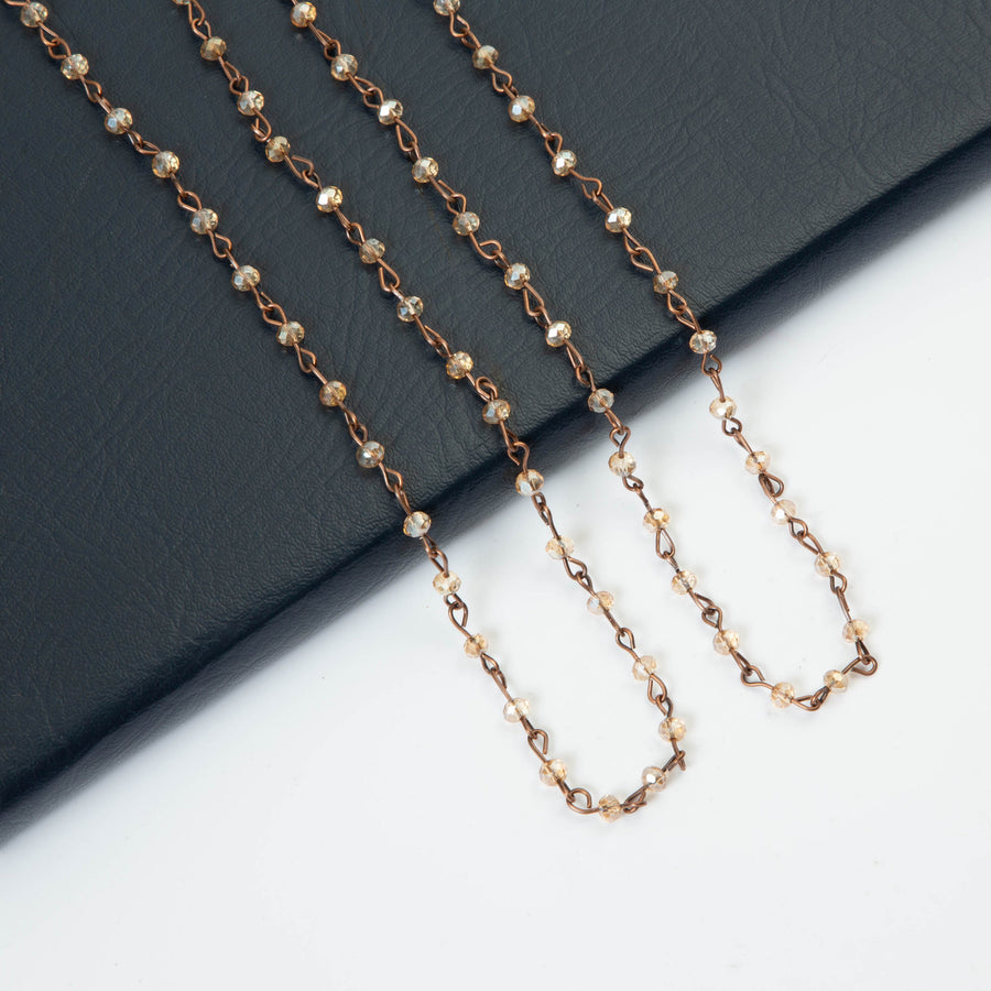 Crystal Beaded Chain Necklace N1163-54-CR