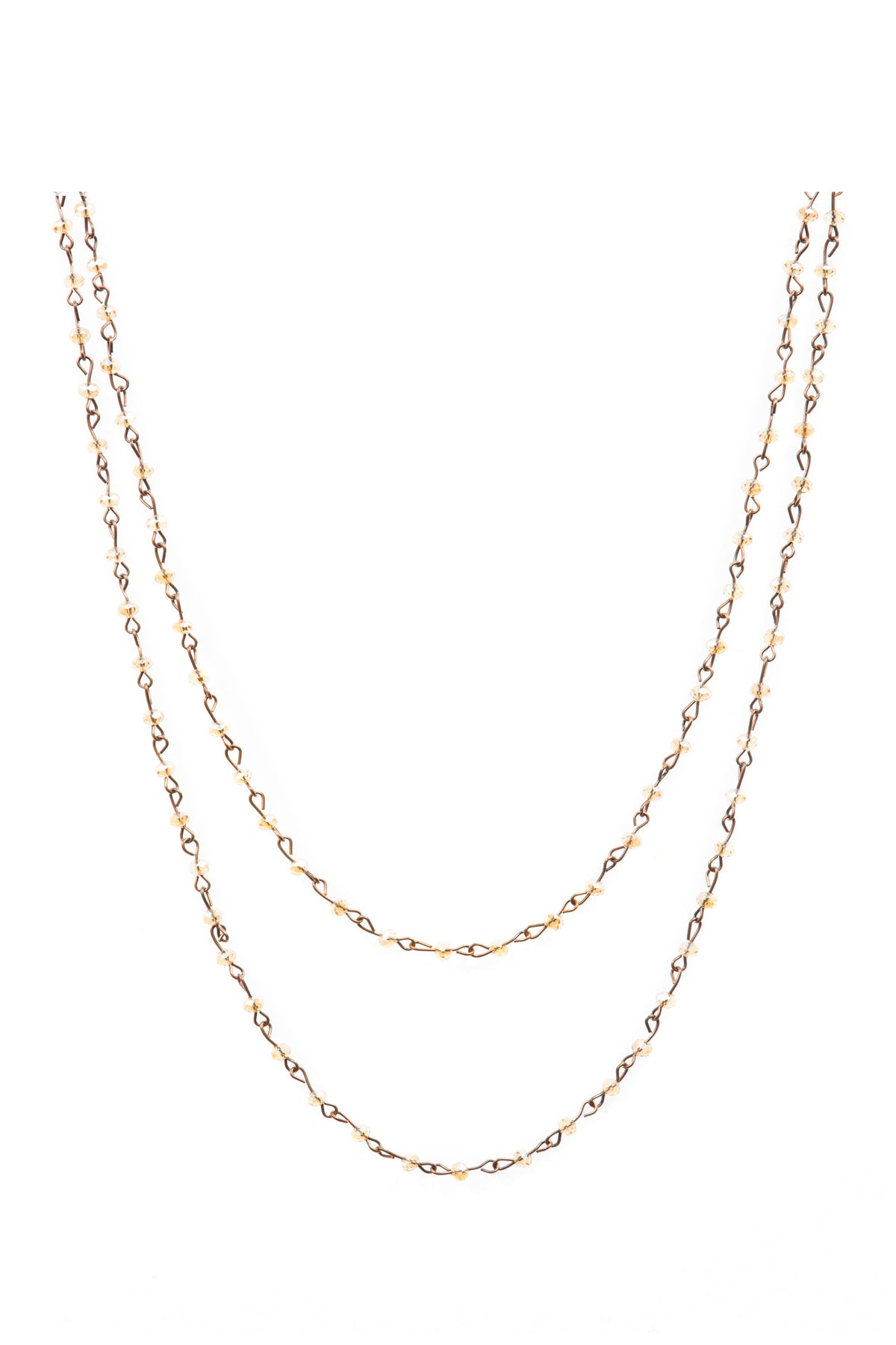 Crystal Beads Chain Necklace N1163-54-CR