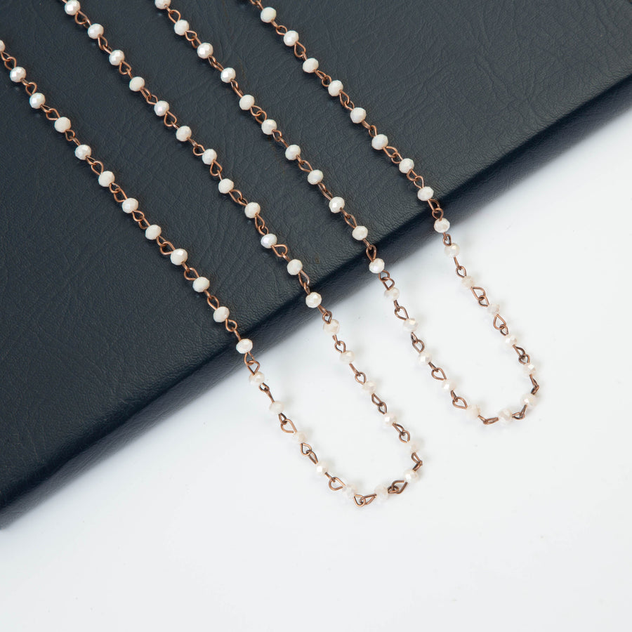 Crystal Beaded Chain Necklace N1163-60-CR