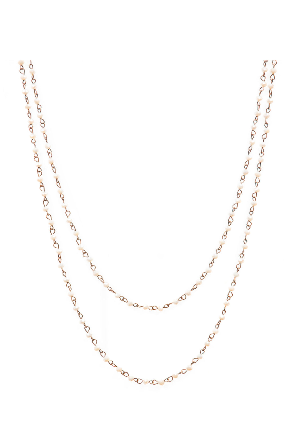 Crystal Beads Chain Necklace N1163-60-CR