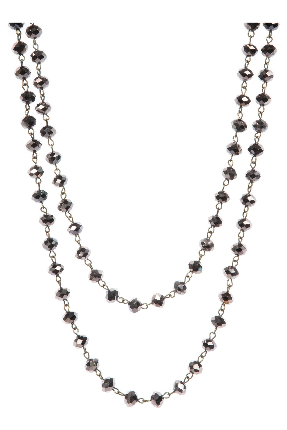 Crystal Beaded Chain Necklace N1163